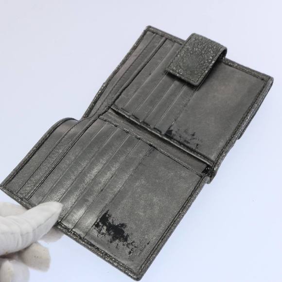 SAINT LAURENT Wallet Leather Silver Auth hk980 - Picture 10 of 16